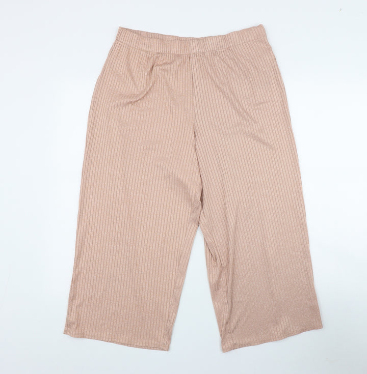 F^F Womens Pink  Polyester Capri Trousers Size 12 L21 in Regular