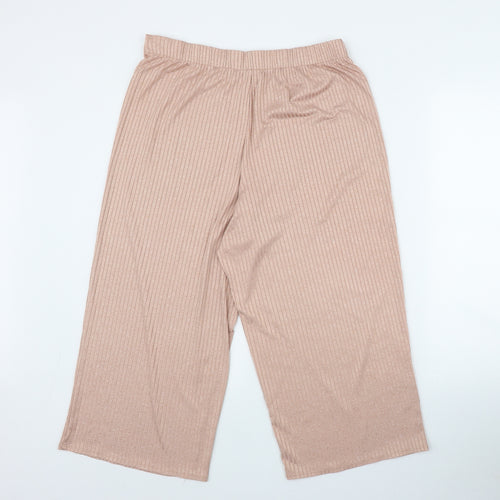 F^F Womens Pink  Polyester Capri Trousers Size 12 L21 in Regular