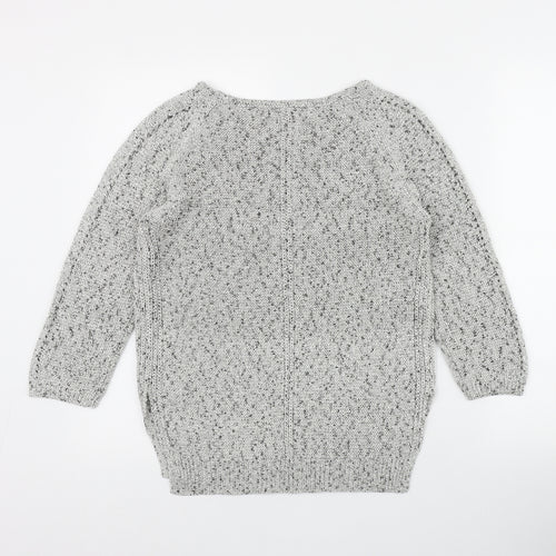 Betty Jackson. Black Womens Grey Round Neck  Acrylic Pullover Jumper Size 10