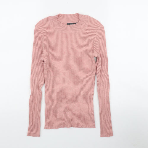 Primark Womens Pink Round Neck  Viscose Pullover Jumper Size 10