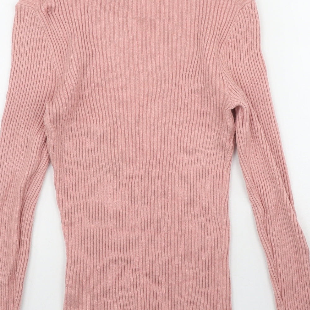 Primark Womens Pink Round Neck  Viscose Pullover Jumper Size 10