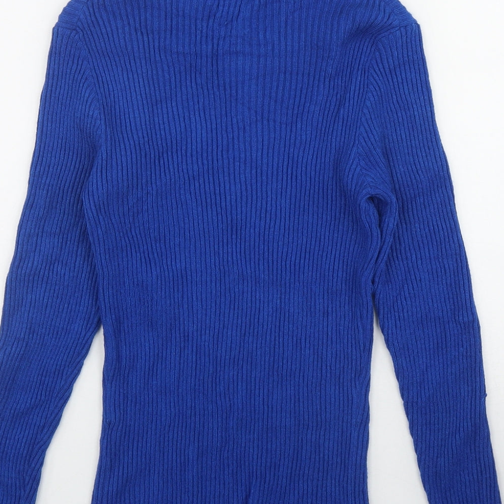 Primark Womens Blue Round Neck  Viscose Pullover Jumper Size 12