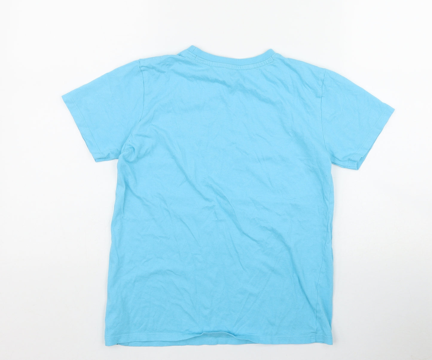 Dunnes Stores Boys Blue  Cotton Basic T-Shirt Size 10 Years Round Neck Pullover