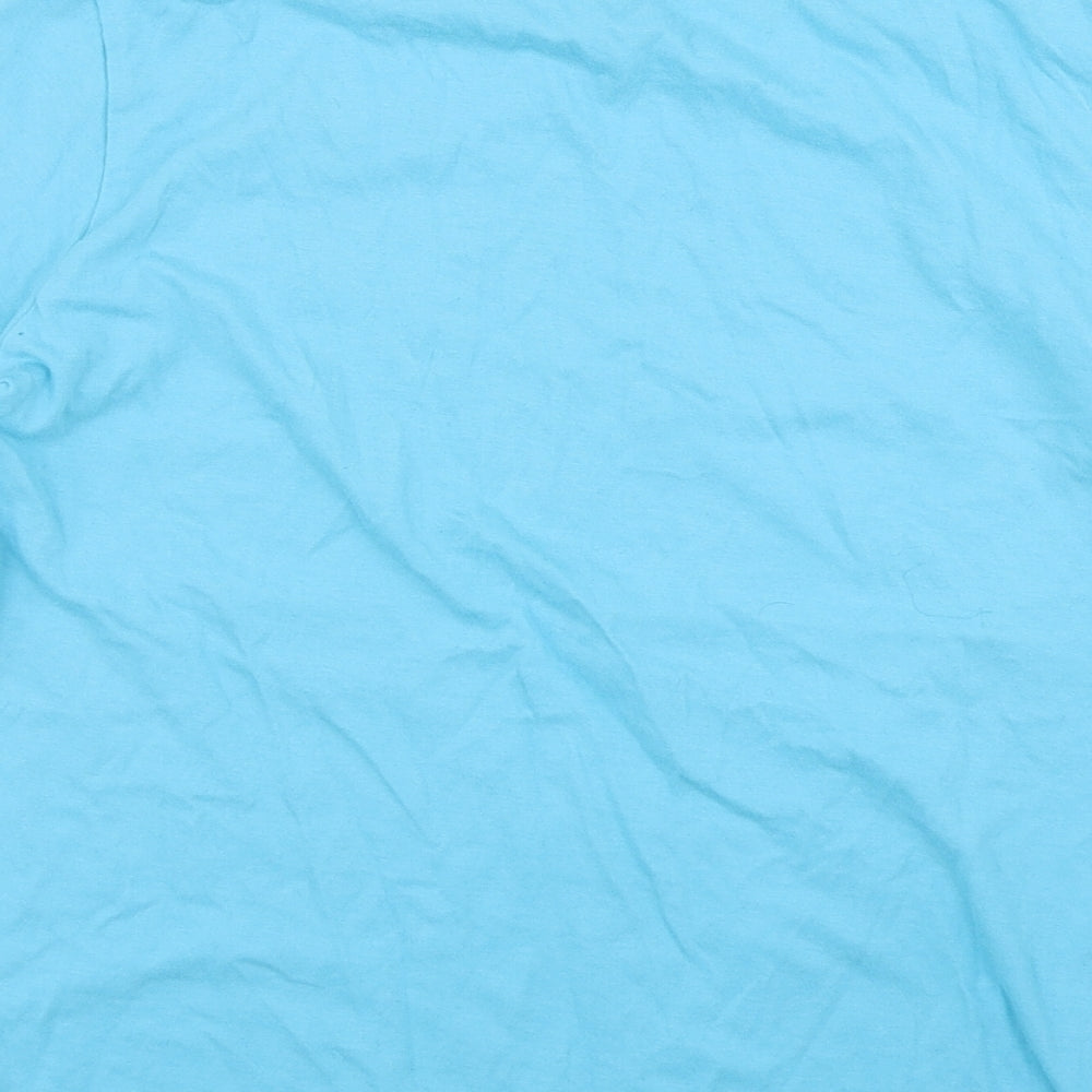 Dunnes Stores Boys Blue  Cotton Basic T-Shirt Size 10 Years Round Neck Pullover