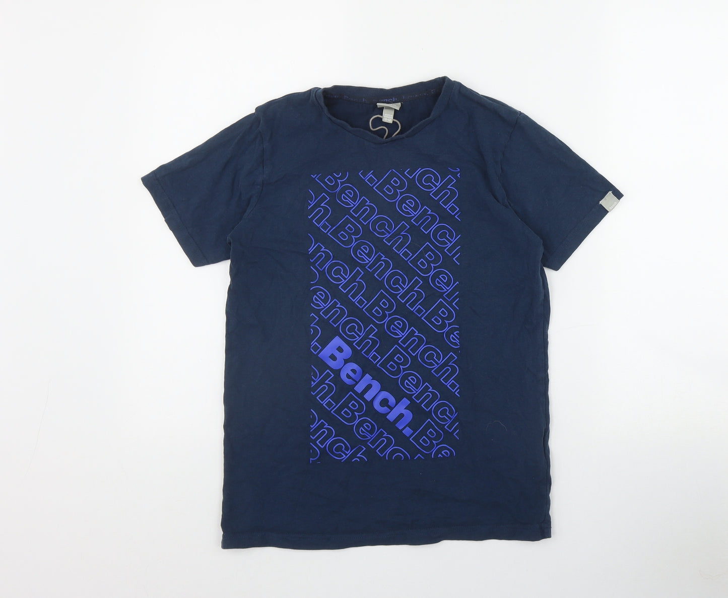 Bench Boys Blue  Cotton Basic T-Shirt Size 11-12 Years Round Neck Pullover