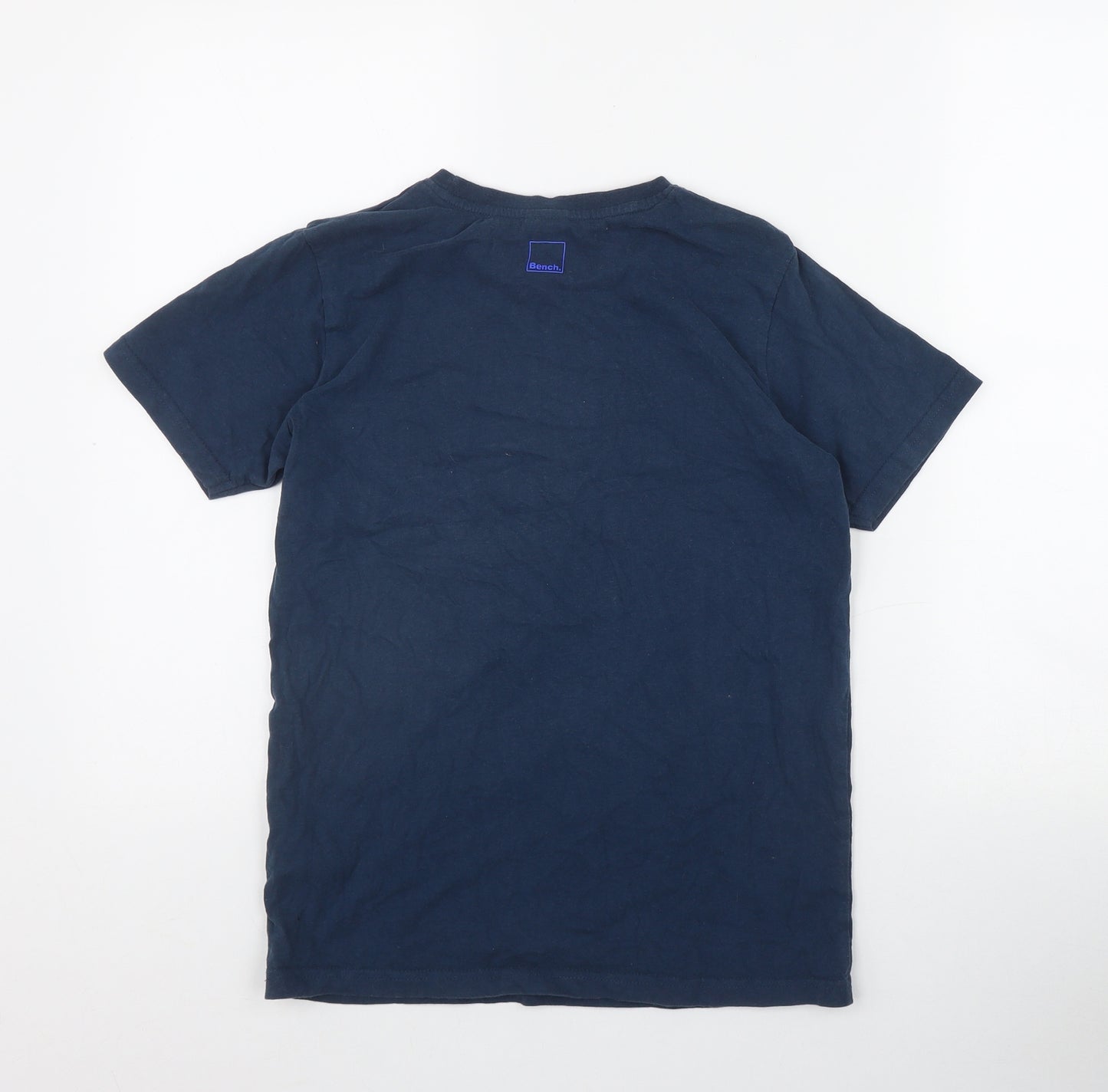 Bench Boys Blue  Cotton Basic T-Shirt Size 11-12 Years Round Neck Pullover