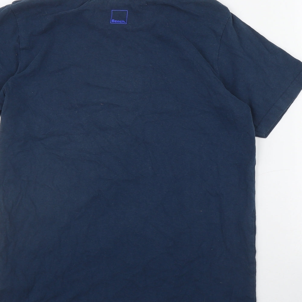 Bench Boys Blue  Cotton Basic T-Shirt Size 11-12 Years Round Neck Pullover