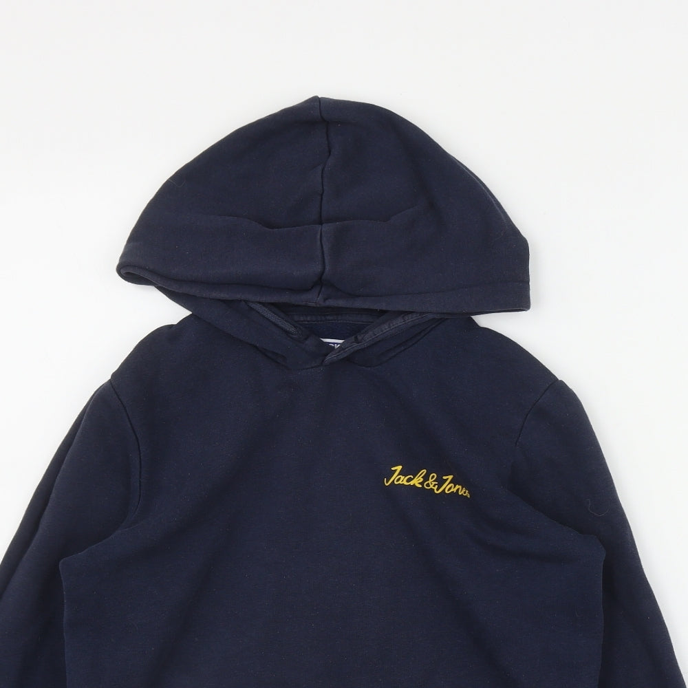 JACK & JONES Boys Blue  Cotton Pullover Hoodie Size 14 Years  Pullover