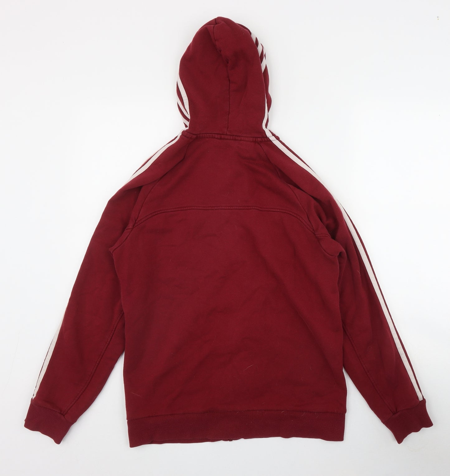 adidas Mens Red  Cotton Full Zip Hoodie Size M