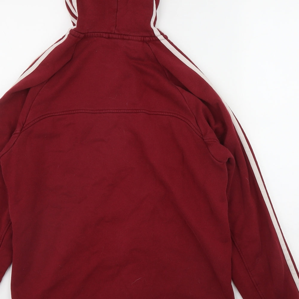 adidas Mens Red  Cotton Full Zip Hoodie Size M