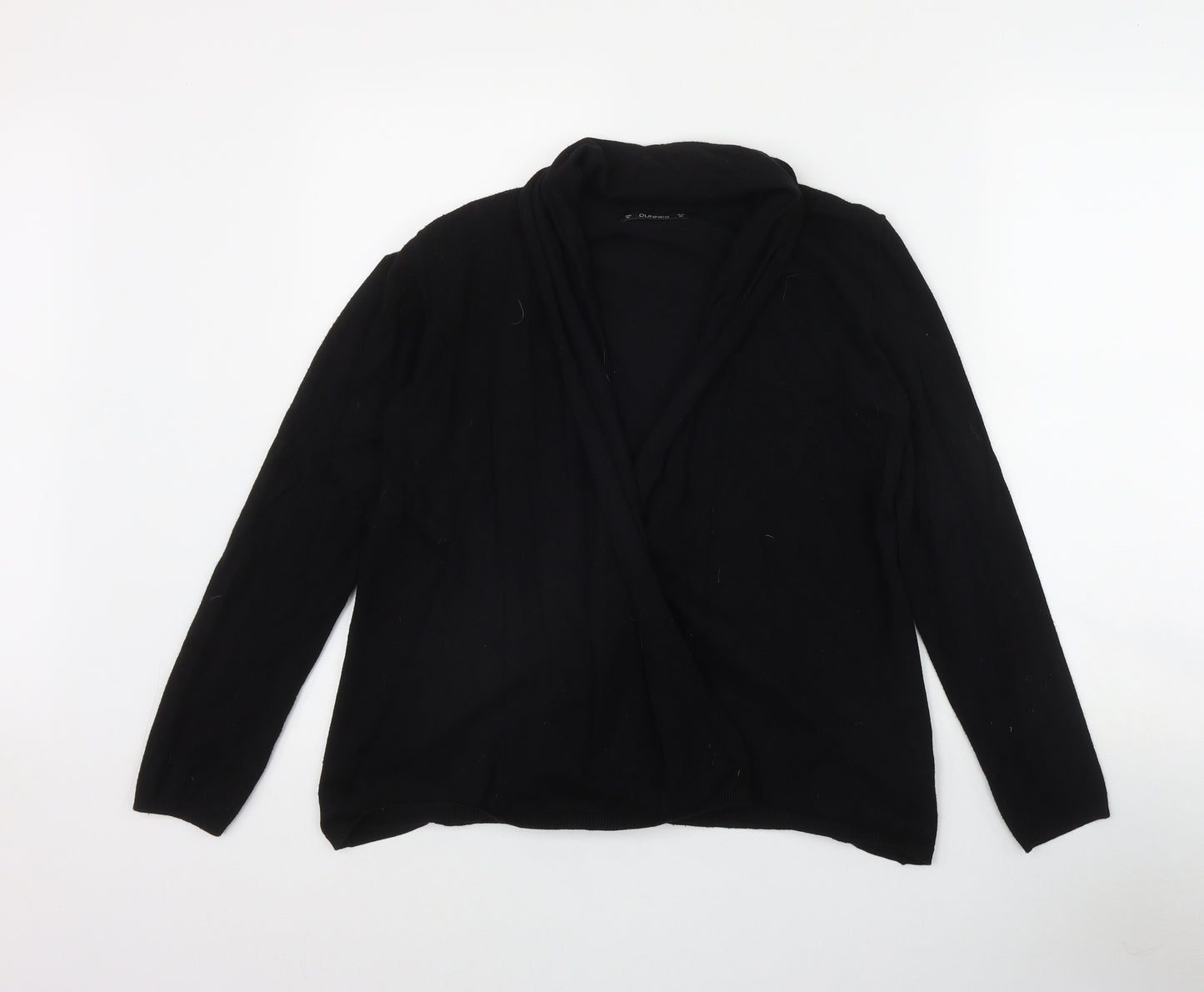 Dunnes Stores Womens Black V-Neck  Viscose Cardigan Jumper Size M