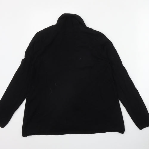 Dunnes Stores Womens Black V-Neck  Viscose Cardigan Jumper Size M