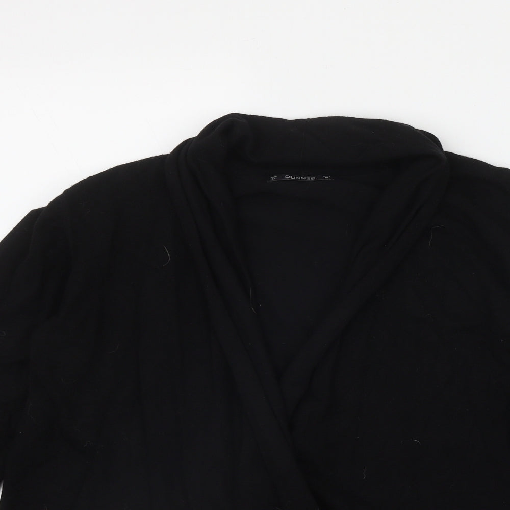 Dunnes Stores Womens Black V-Neck  Viscose Cardigan Jumper Size M
