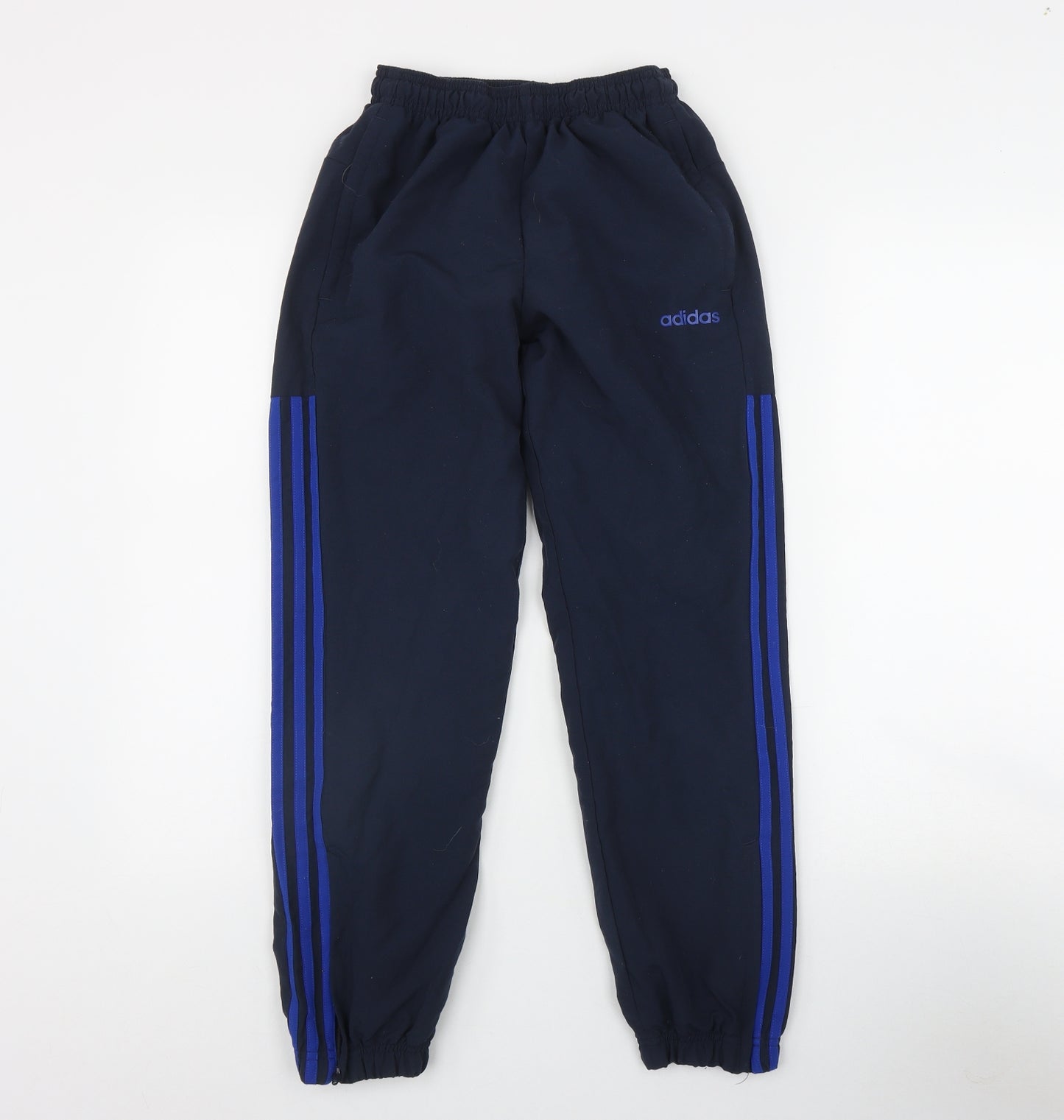 adidas Boys Blue  Polyester Jogger Trousers Size 11-12 Years  Regular Drawstring