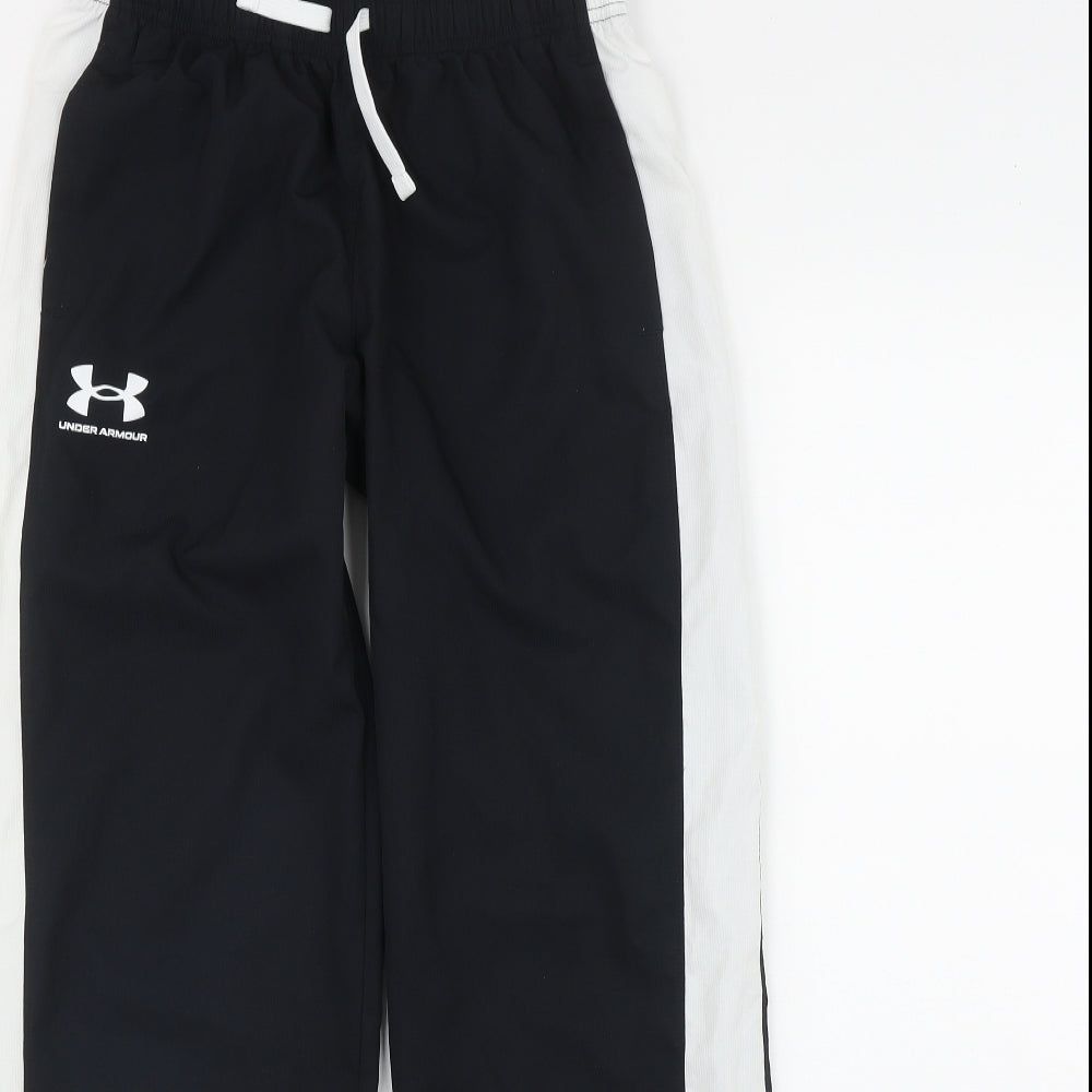 Under armour Boys Black  Polyester Jogger Trousers Size L L28 in Regular Drawstring