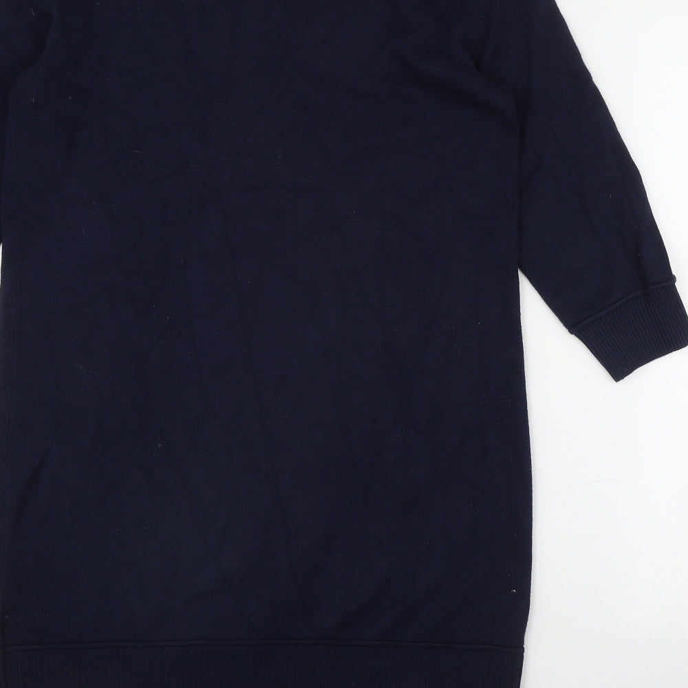 Phase Eight Womens Blue  Viscose Jumper Dress  Size 10  Round Neck Pullover