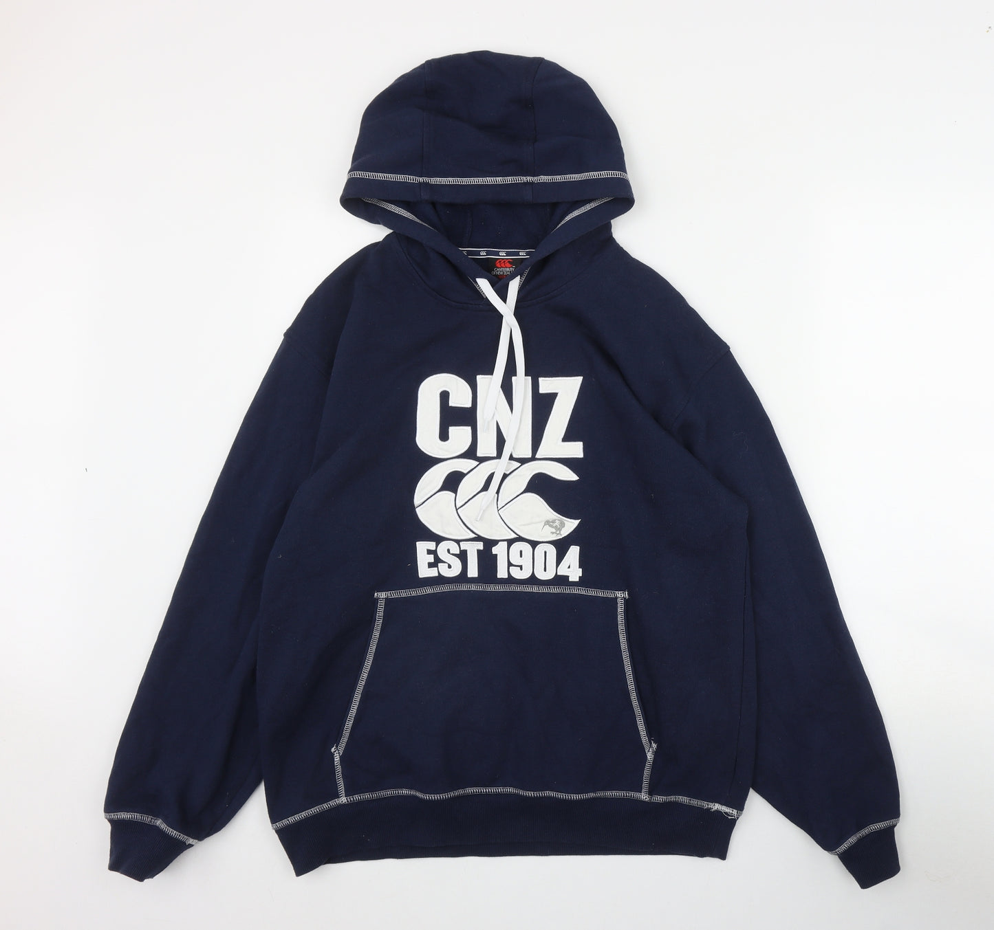 Canterbury Mens Blue  Cotton Pullover Hoodie Size M