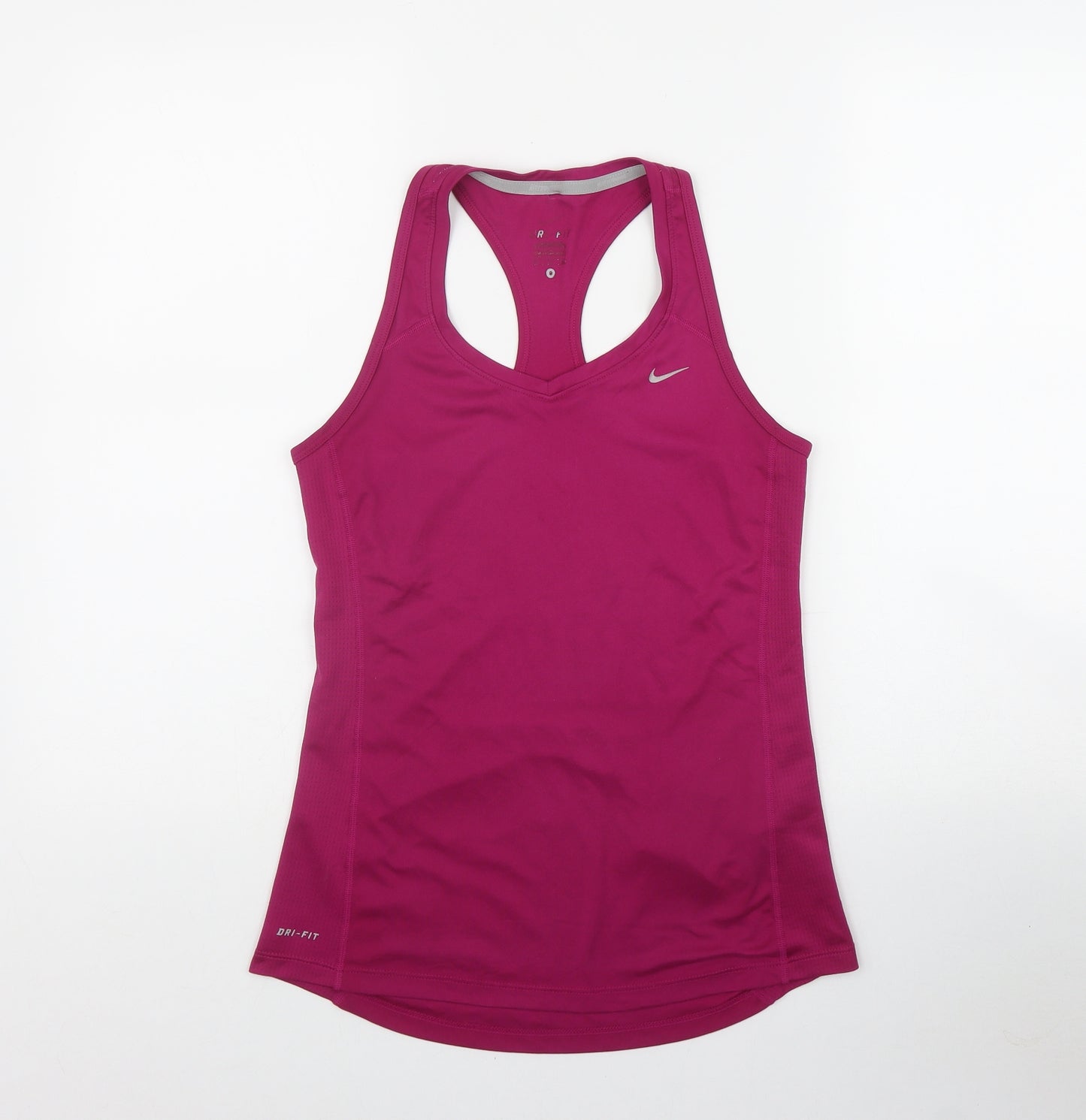 Nike Womens Pink  Polyester Basic Tank Size S Scoop Neck Pullover