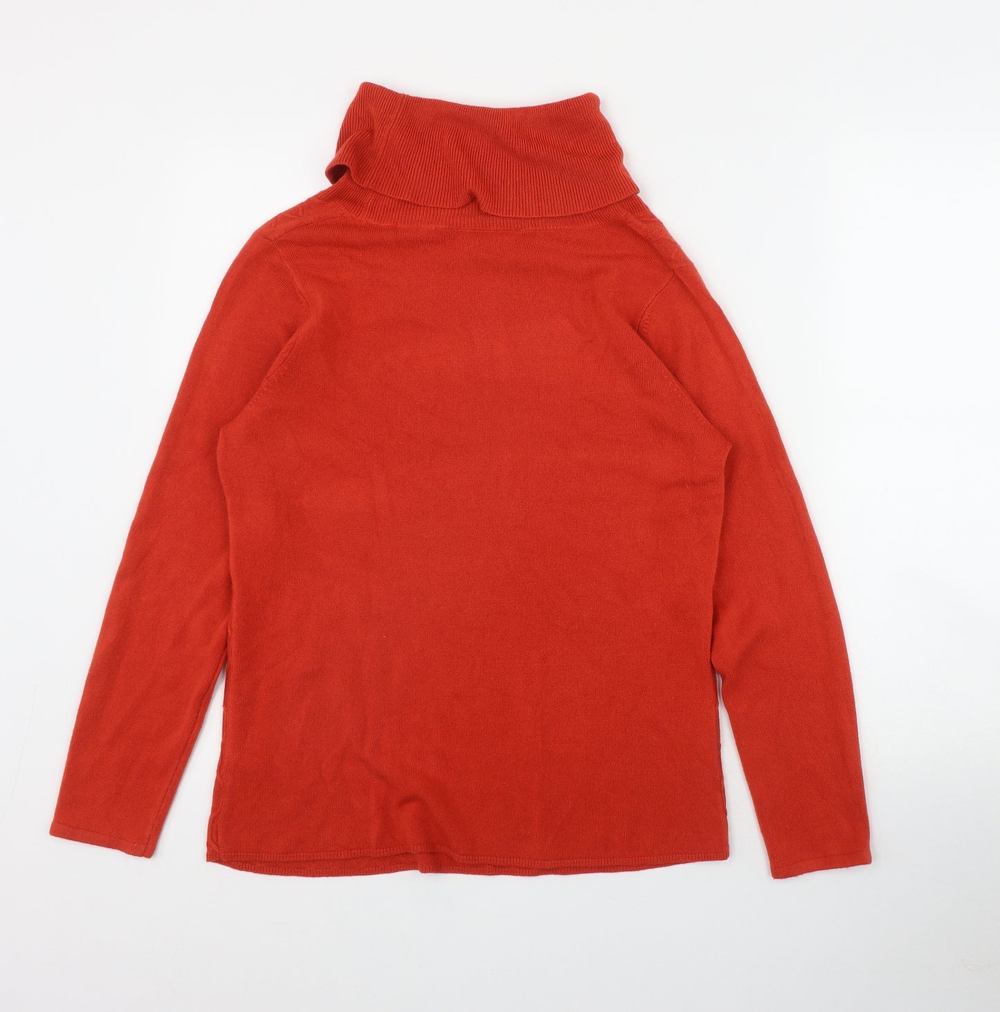 Bonmarché Womens Red Roll Neck  Acrylic Pullover Jumper Size 12