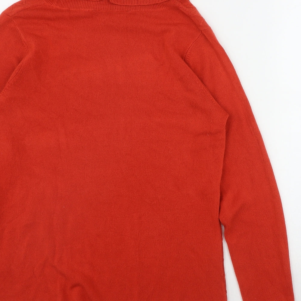 Bonmarché Womens Red Roll Neck  Acrylic Pullover Jumper Size 12