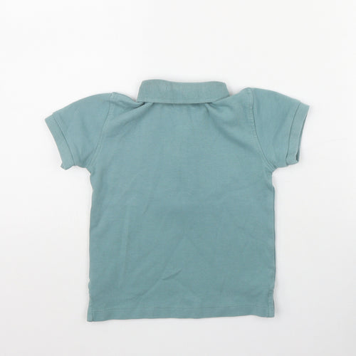 NEXT Boys Blue  Cotton Basic Polo Size 3-6 Months Collared Zip