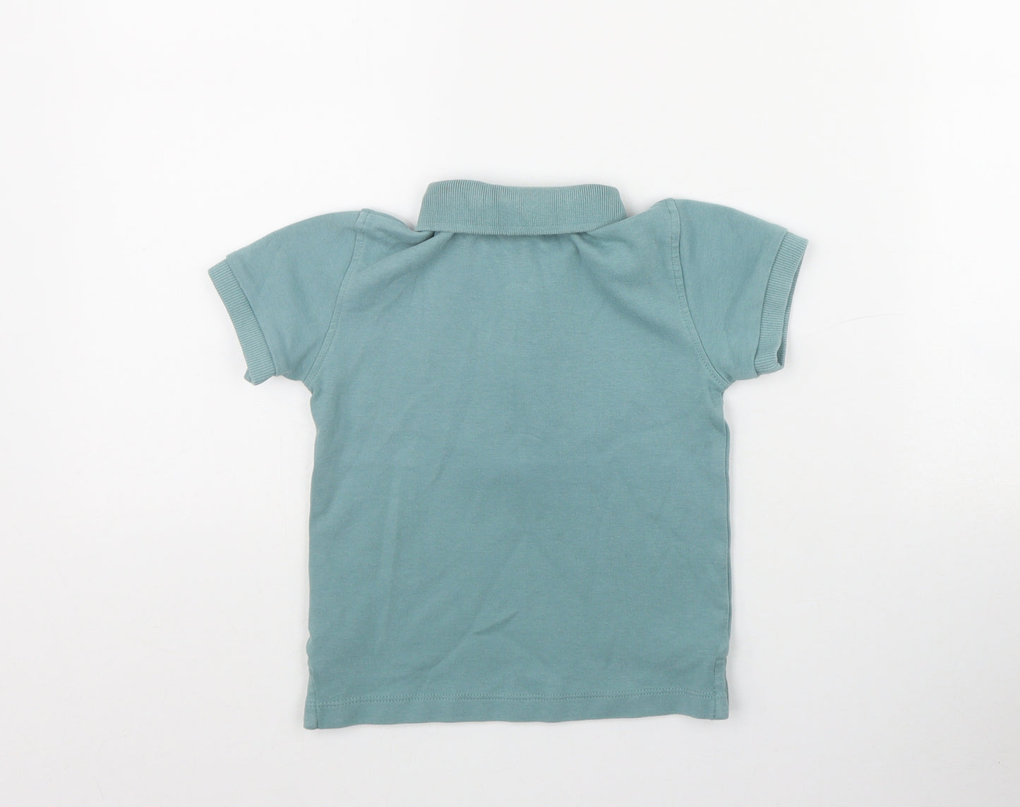 NEXT Boys Blue  Cotton Basic Polo Size 3-6 Months Collared Zip