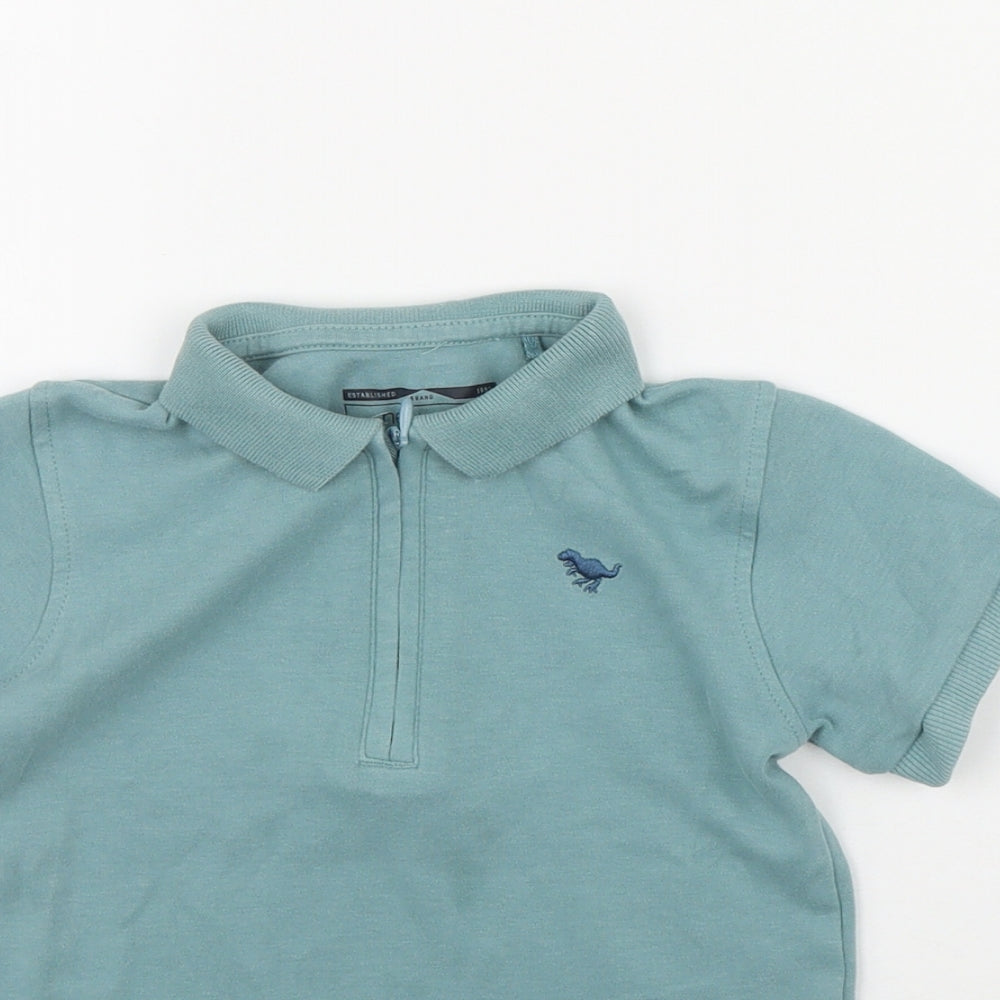 NEXT Boys Blue  Cotton Basic Polo Size 3-6 Months Collared Zip