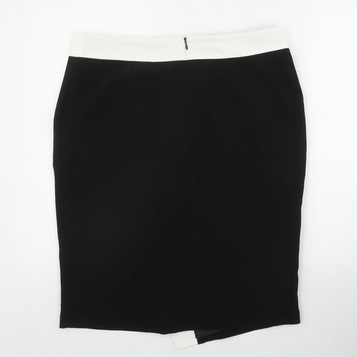 F&F Womens Black  Polyester Straight & Pencil Skirt Size 16   Zip