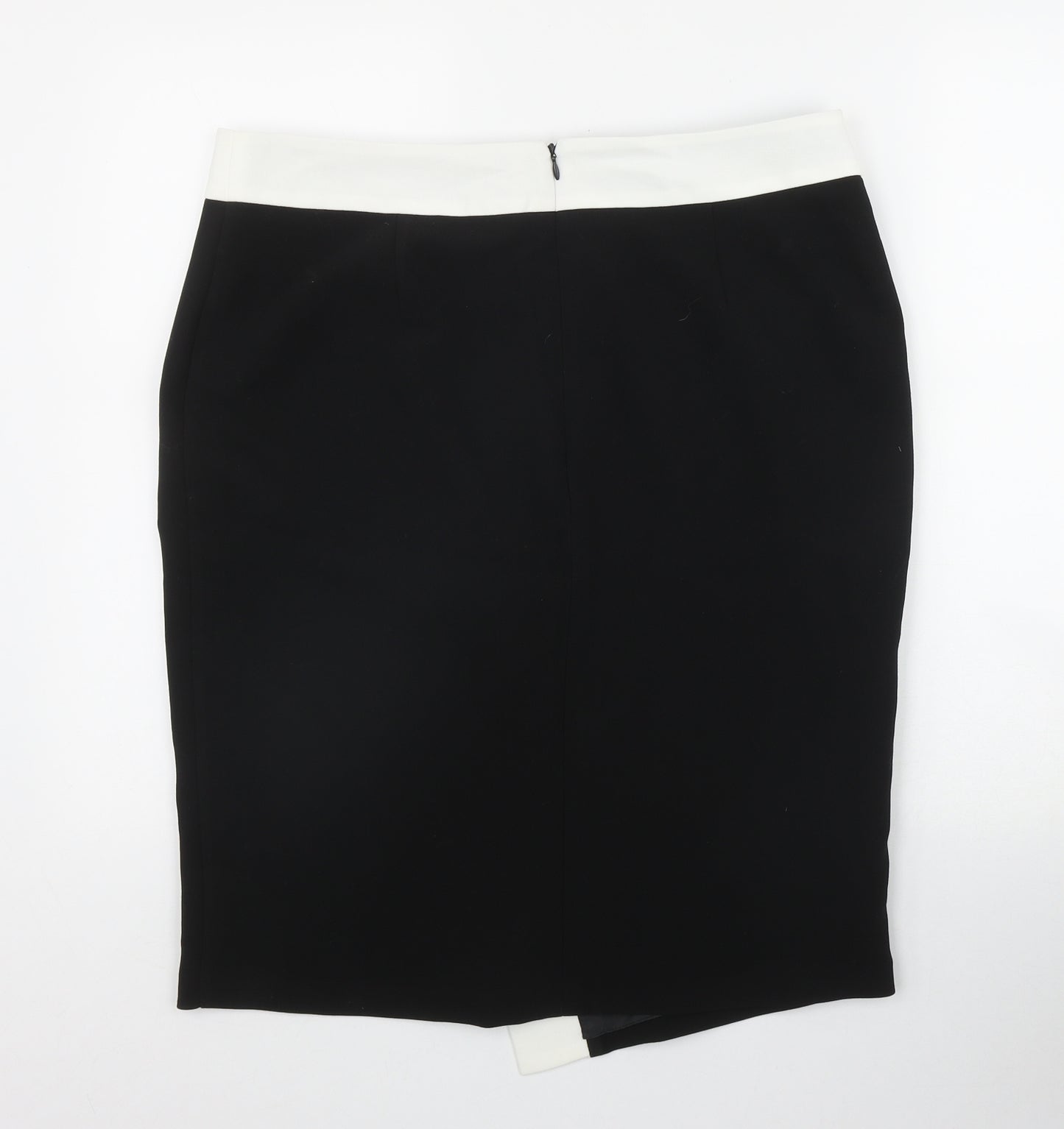 F&F Womens Black  Polyester Straight & Pencil Skirt Size 16   Zip