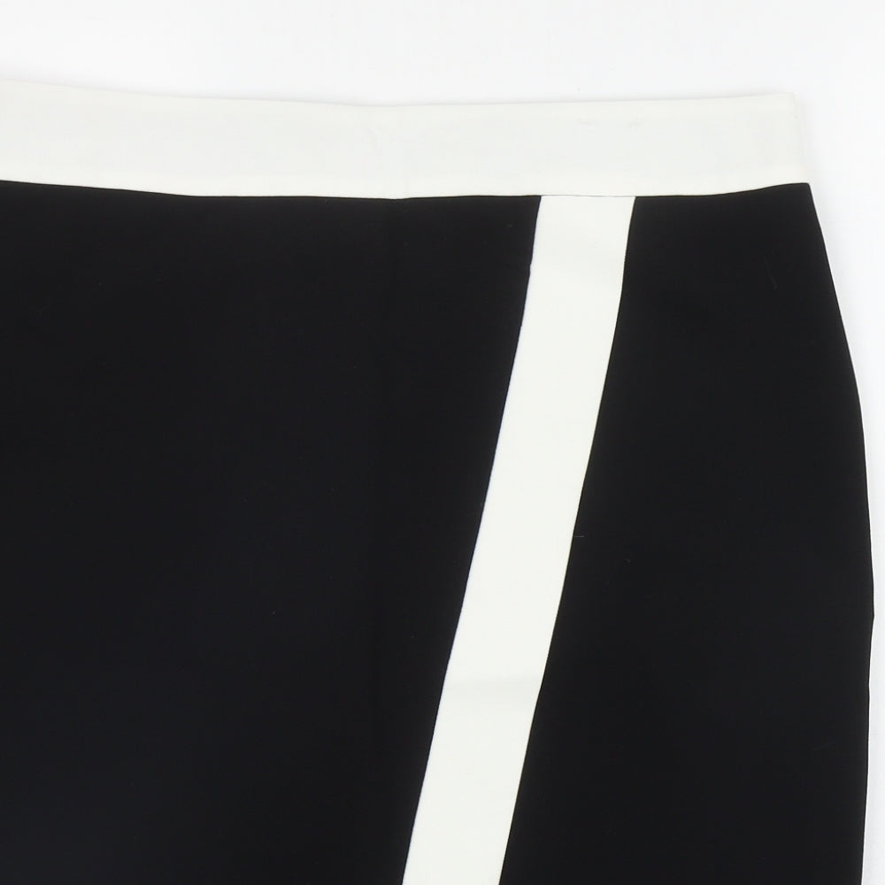 F&F Womens Black  Polyester Straight & Pencil Skirt Size 16   Zip