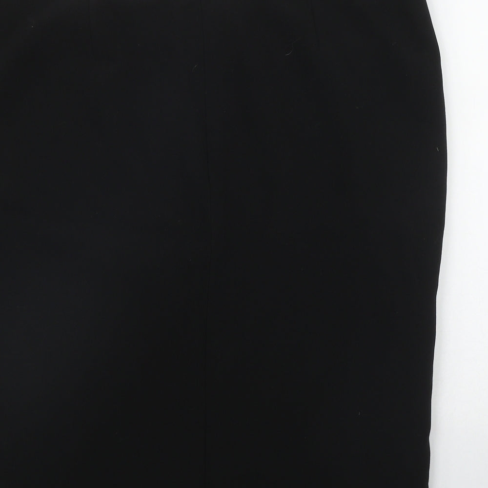 F&F Womens Black  Polyester Straight & Pencil Skirt Size 16   Zip