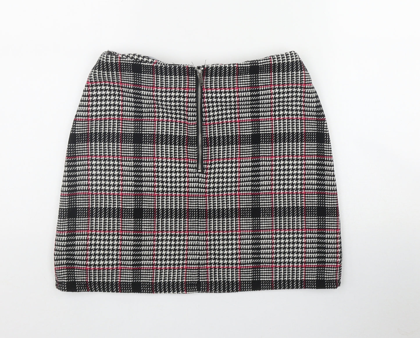 Primark Womens Grey Plaid Polyester A-Line Skirt Size 10   Zip
