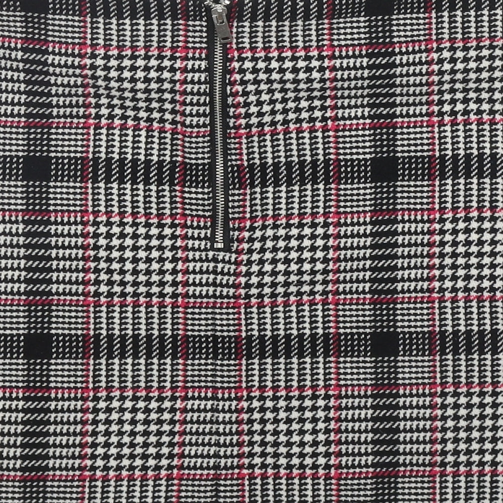 Primark Womens Grey Plaid Polyester A-Line Skirt Size 10   Zip