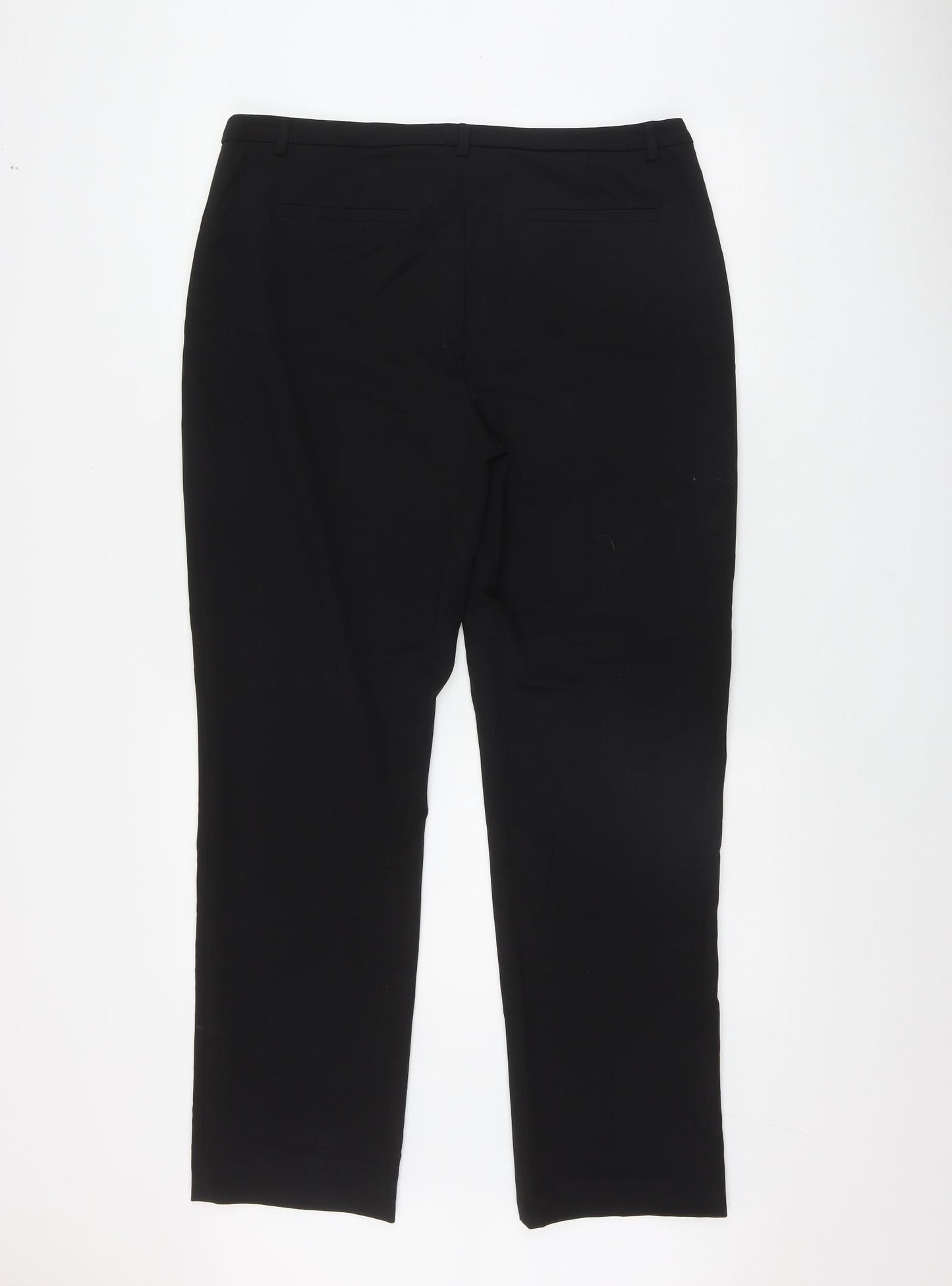 TU Womens Black  Polyester Trousers  Size 16 L30 in Regular Zip