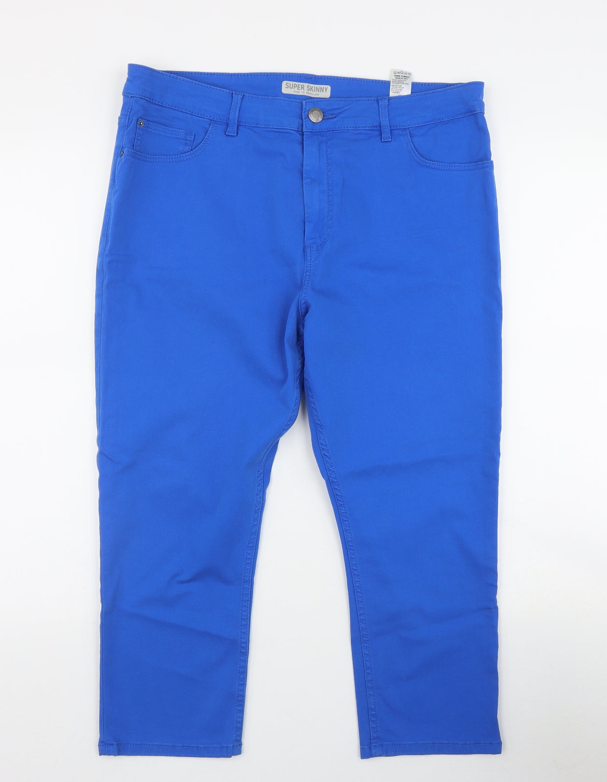 Marks and Spencer Womens Black  Cotton Capri Jeans Size 16 L20 in Regular Zip