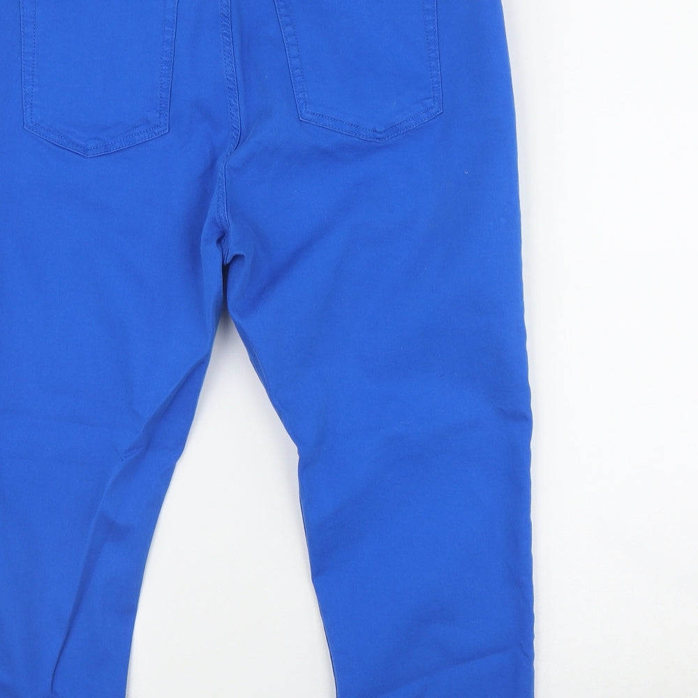 Marks and Spencer Womens Black  Cotton Capri Jeans Size 16 L20 in Regular Zip