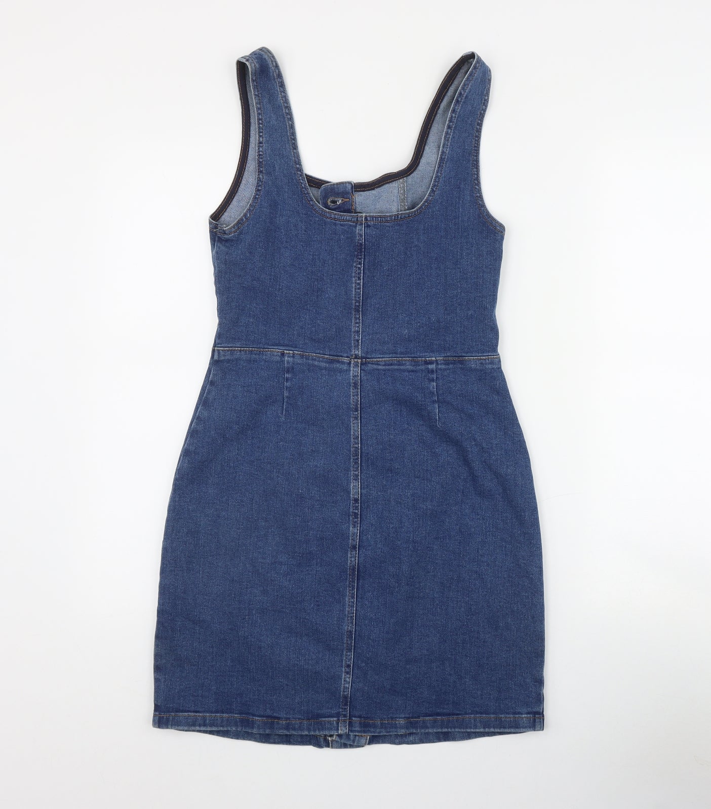 Denim & Co Womens Black  Cotton A-Line  Size 10  Scoop Neck Button