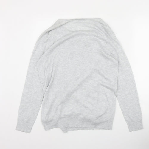 George Womens Grey V-Neck  Polyester Cardigan Jumper Size 14