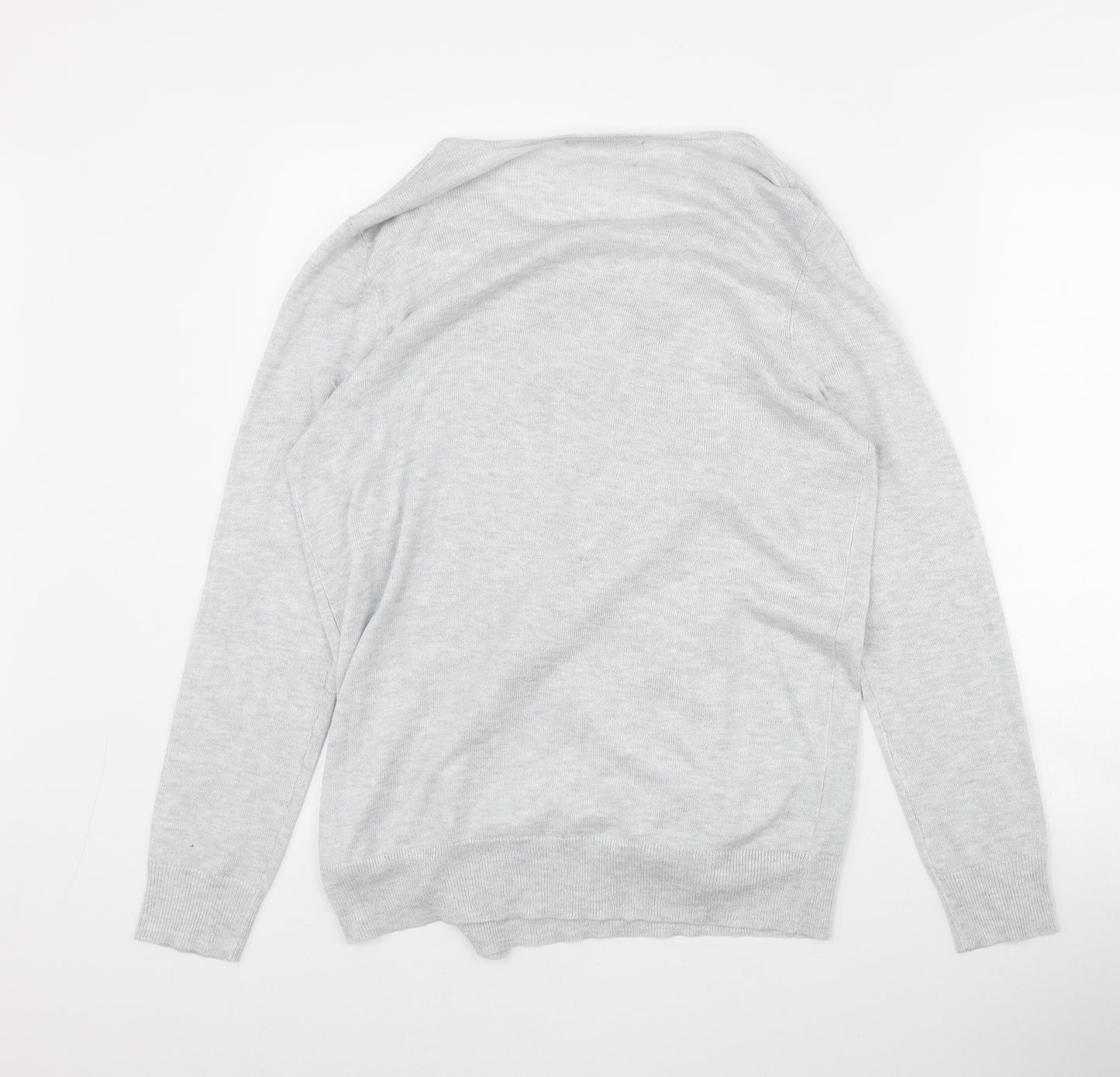 George Womens Grey V-Neck  Polyester Cardigan Jumper Size 14