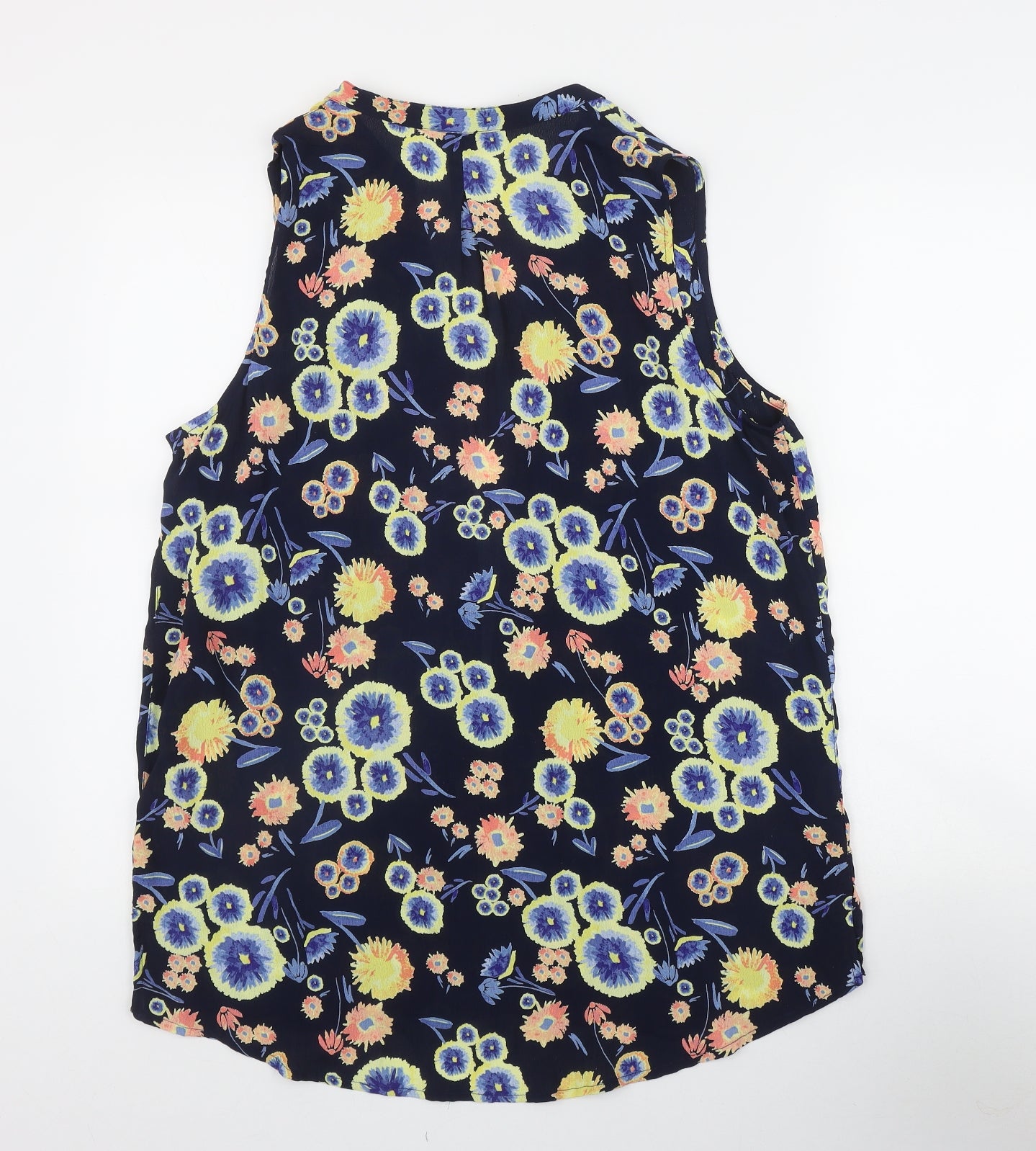 Georgee Womens Black Floral Viscose Basic Blouse Size 16 V-Neck