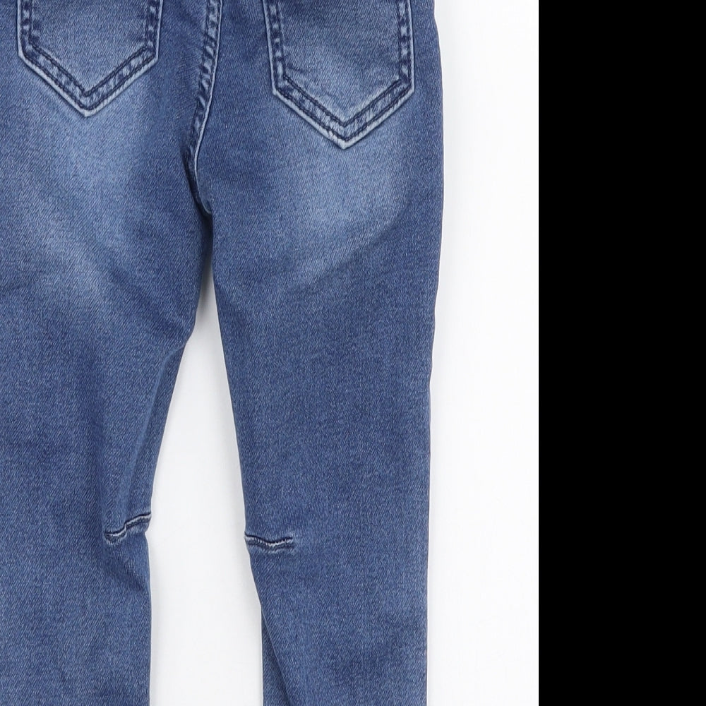 TU Boys Blue  Cotton Skinny Jeans Size 2-3 Years  Slim Snap - Dinosaur