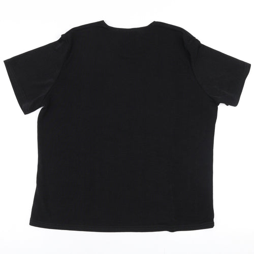 Essential Womens Black  Polyester Jersey Blouse Size 16 Round Neck