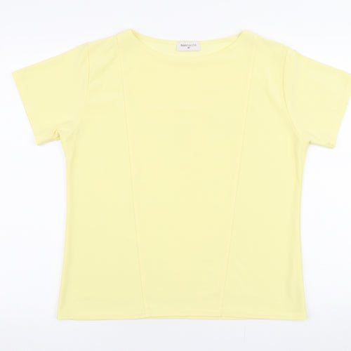 Bonmarche Womens Yellow  Polyester Basic Blouse Size M Round Neck