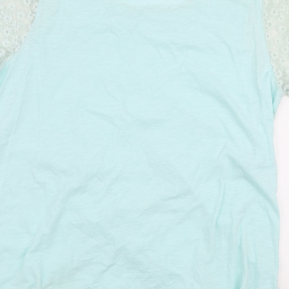 F&F Womens Blue  100% Cotton Basic Blouse Size 18 Round Neck