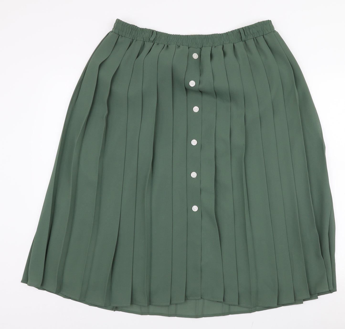 Compliments Womens Green  Polyester Pleated Skirt Size 18