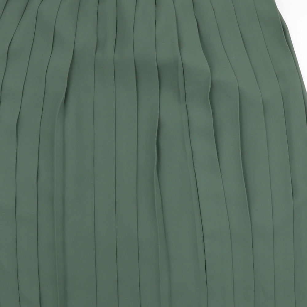 Compliments Womens Green  Polyester Pleated Skirt Size 18