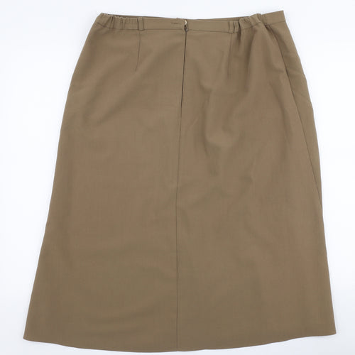 Essential Womens Brown  Polyester A-Line Skirt Size 34 in   Zip