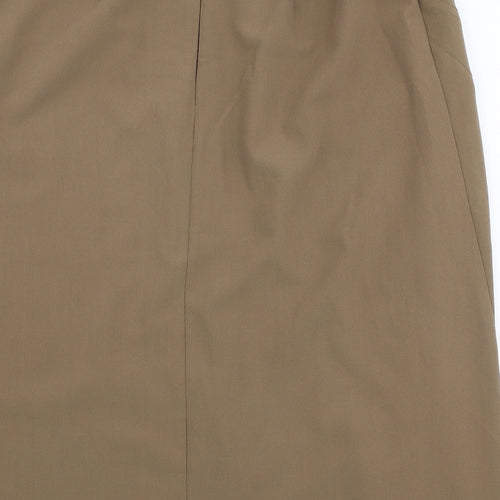 Essential Womens Brown  Polyester A-Line Skirt Size 34 in   Zip