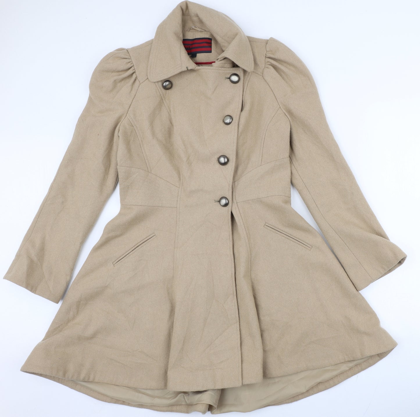 NEXT Womens Beige   Overcoat Coat Size 12  Button