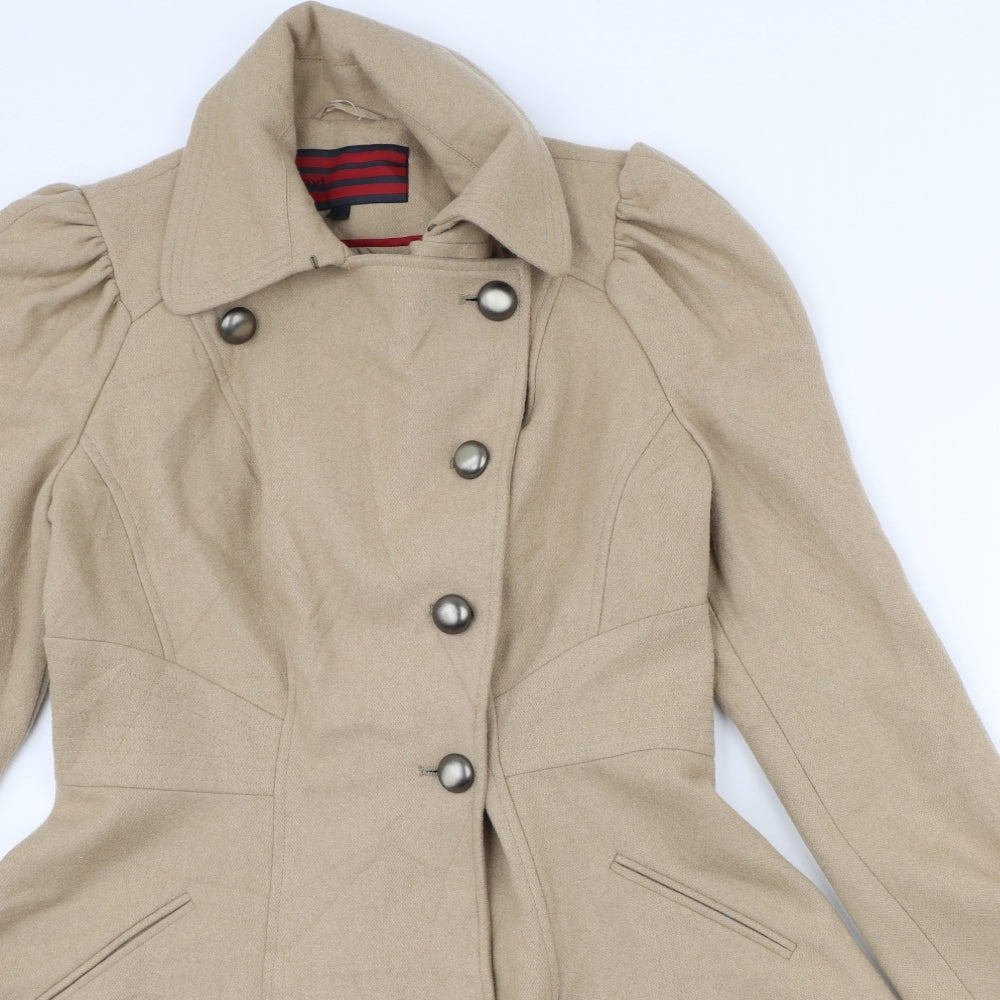 NEXT Womens Beige   Overcoat Coat Size 12  Button